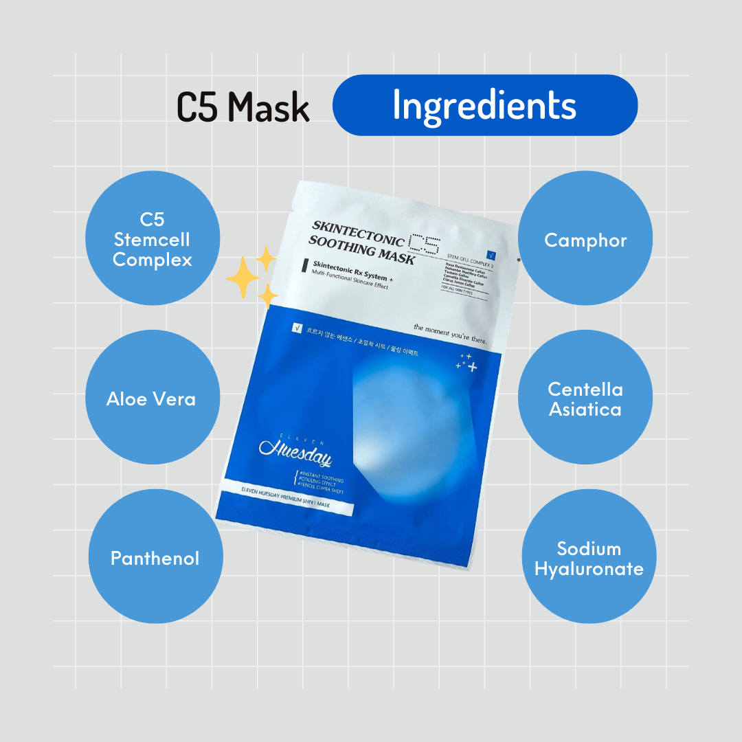 ELEVEN HUESDAY SKINTECTONIC C5 SOOTHING MASK - 1pcs