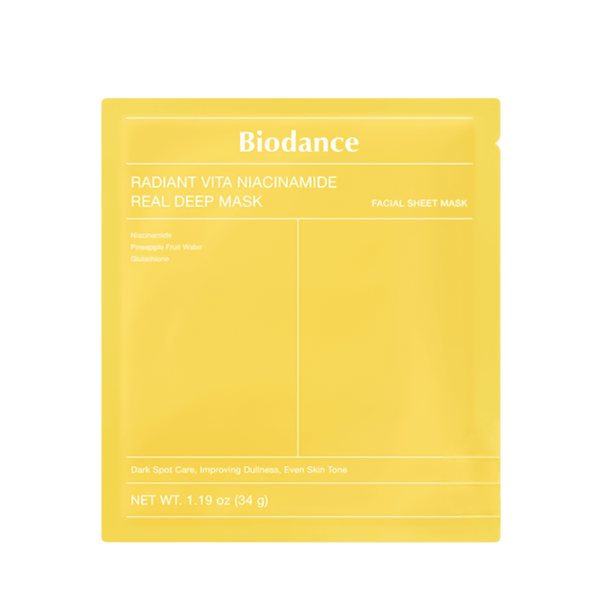 biodance Radiant Vita-Mask Sheet Mask 黄色