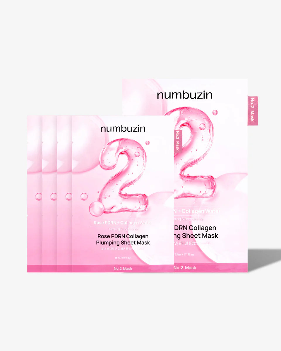 Numbuzin No. 2 Rose PDRN Collagen Plumping Sheet Mask 1pcs