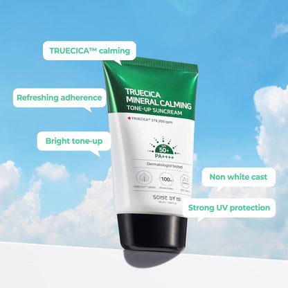 Truecica Mineral Calming Tone-Up Suncream / SPF50+, PA++++ - KoR London